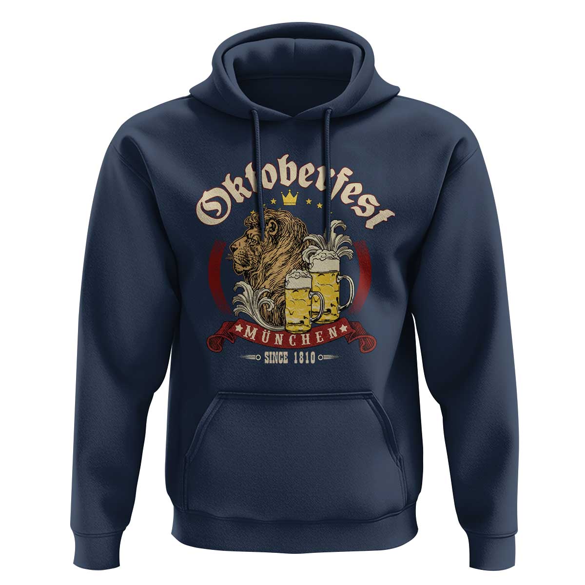 Oktoberfest Munchen Hoodie Munich Since 1810 Bavarian Lion and Beer - Wonder Print Shop
