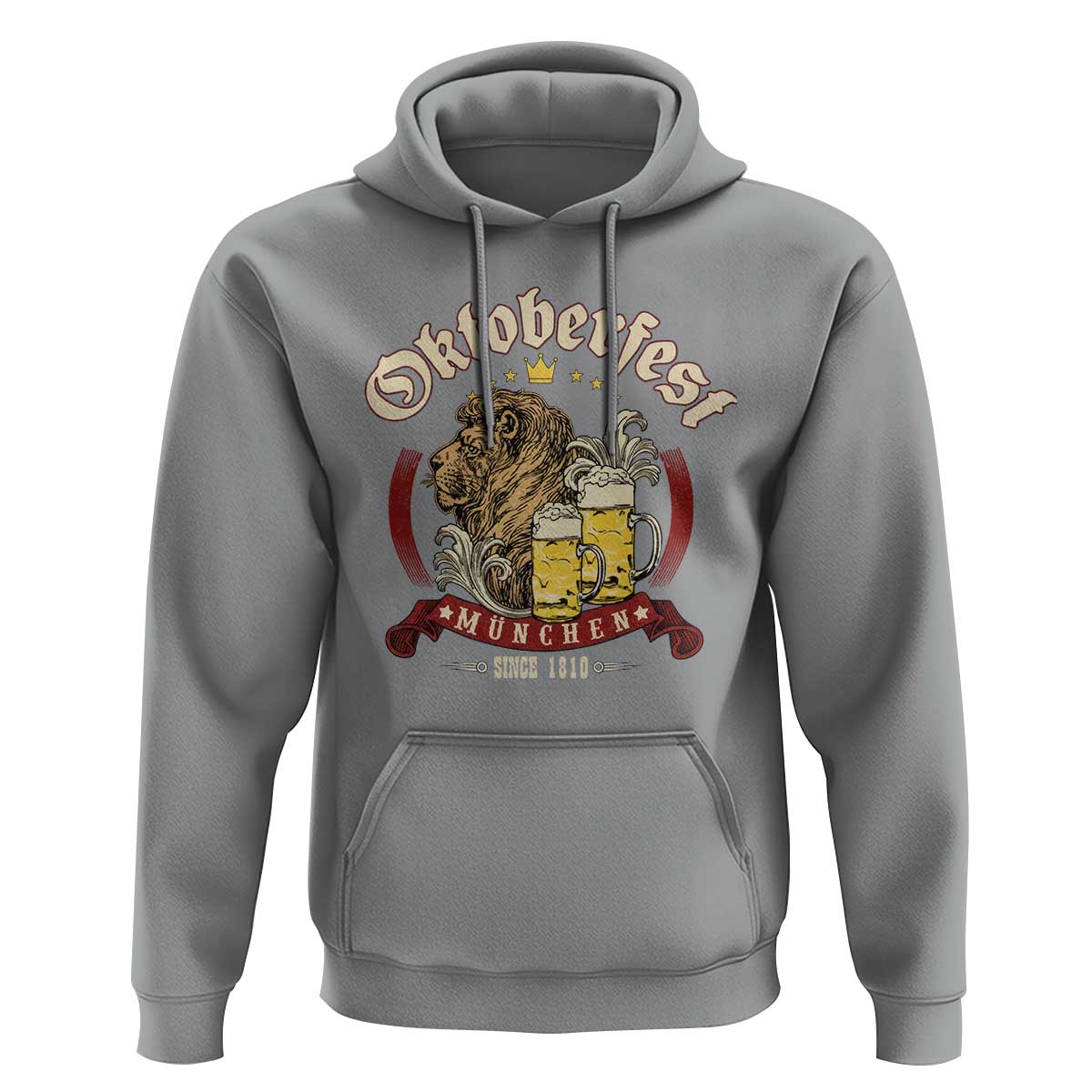 Oktoberfest Munchen Hoodie Munich Since 1810 Bavarian Lion and Beer - Wonder Print Shop