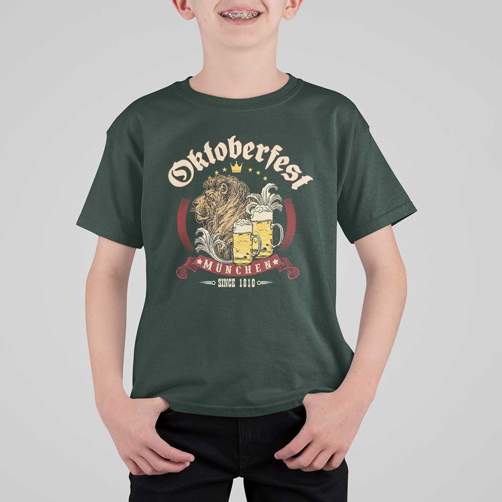 Oktoberfest Munchen T Shirt For Kid Munich Since 1810 Bavarian Lion and Beer - Wonder Print Shop
