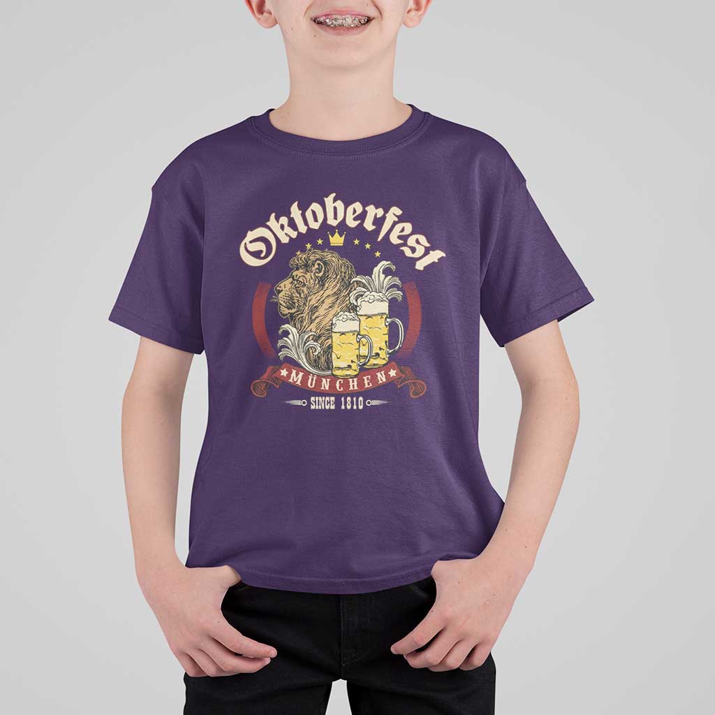Oktoberfest Munchen T Shirt For Kid Munich Since 1810 Bavarian Lion and Beer - Wonder Print Shop