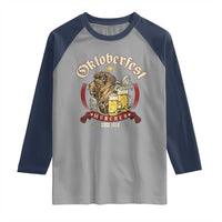 Oktoberfest Munchen Raglan Shirt Munich Since 1810 Bavarian Lion and Beer - Wonder Print Shop