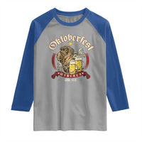 Oktoberfest Munchen Raglan Shirt Munich Since 1810 Bavarian Lion and Beer - Wonder Print Shop