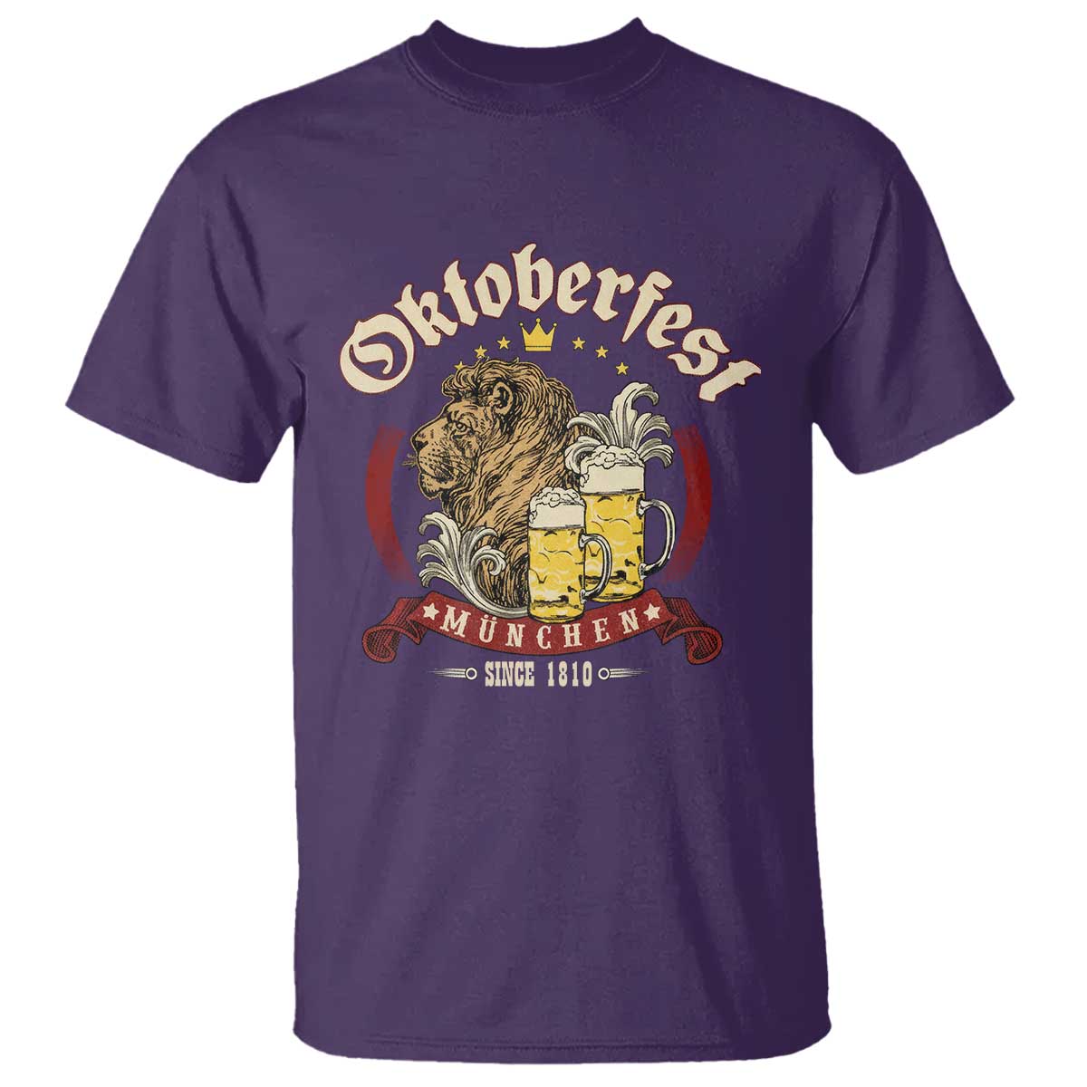 Oktoberfest Munchen T Shirt Munich Since 1810 Bavarian Lion and Beer - Wonder Print Shop
