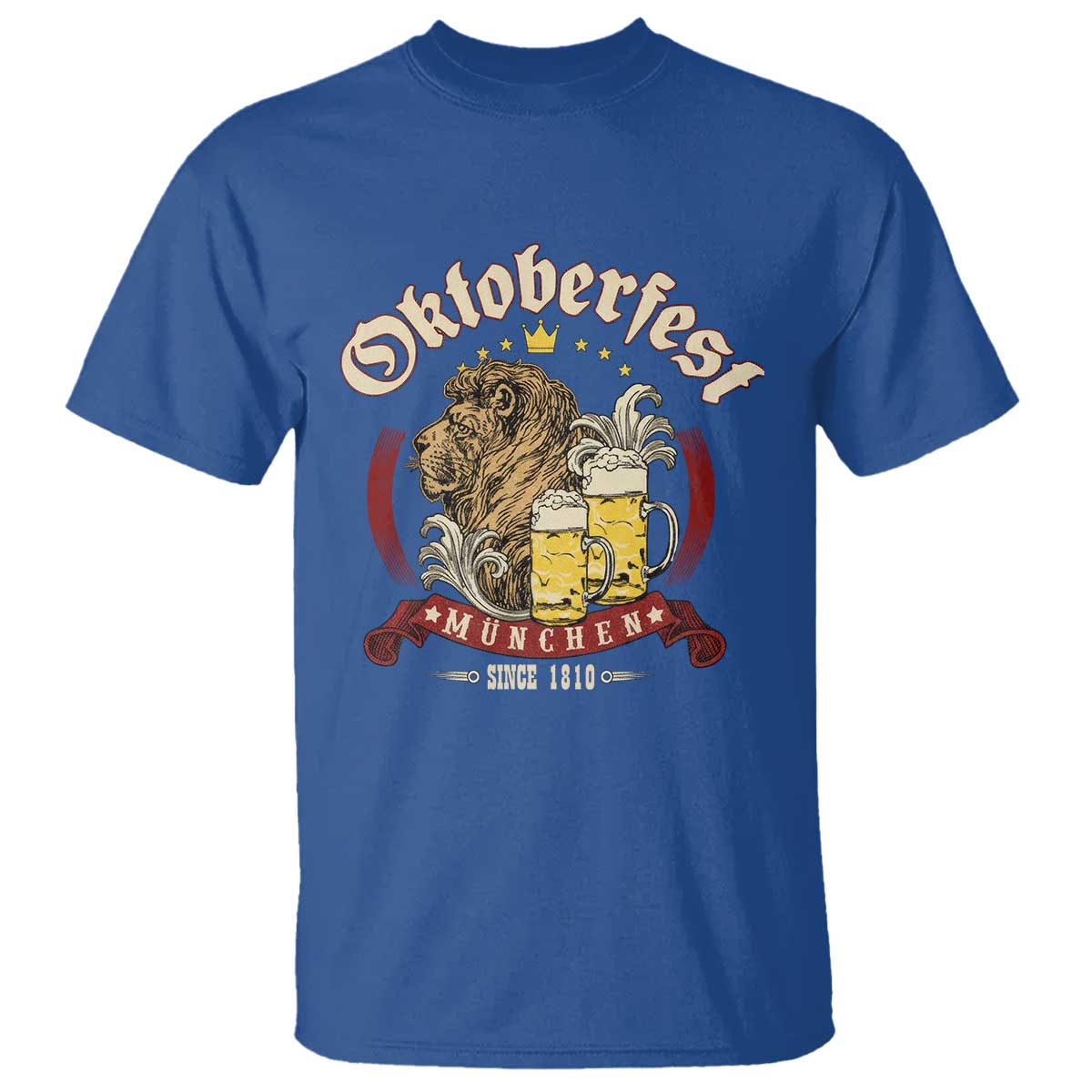 Oktoberfest Munchen T Shirt Munich Since 1810 Bavarian Lion and Beer - Wonder Print Shop