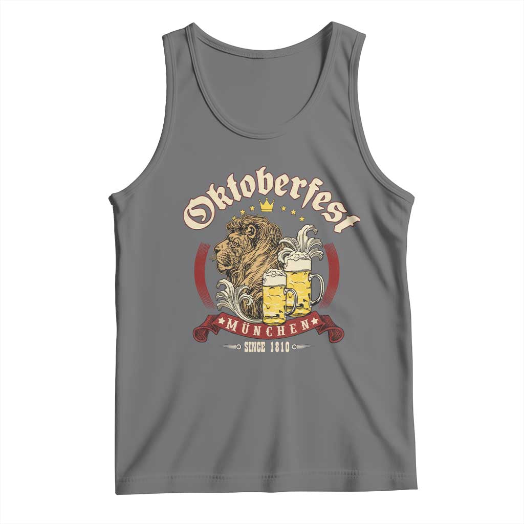 Oktoberfest Munchen Tank Top Munich Since 1810 Bavarian Lion and Beer - Wonder Print Shop