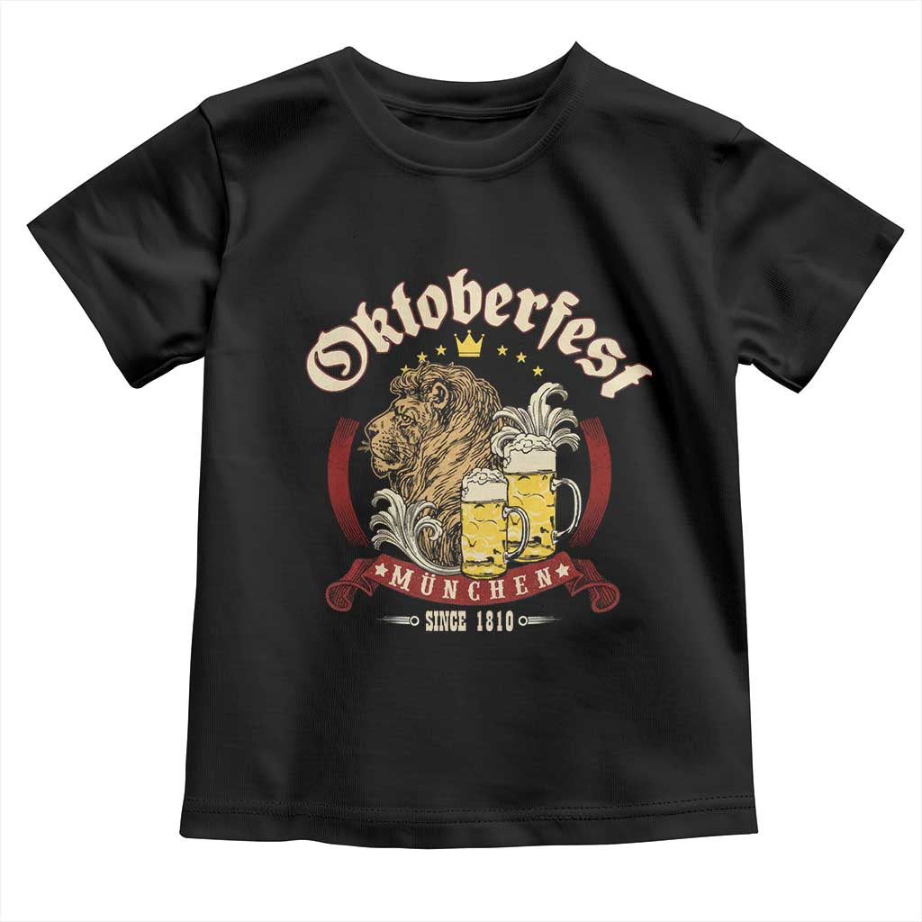 Oktoberfest Munchen Toddler T Shirt Munich Since 1810 Bavarian Lion and Beer - Wonder Print Shop