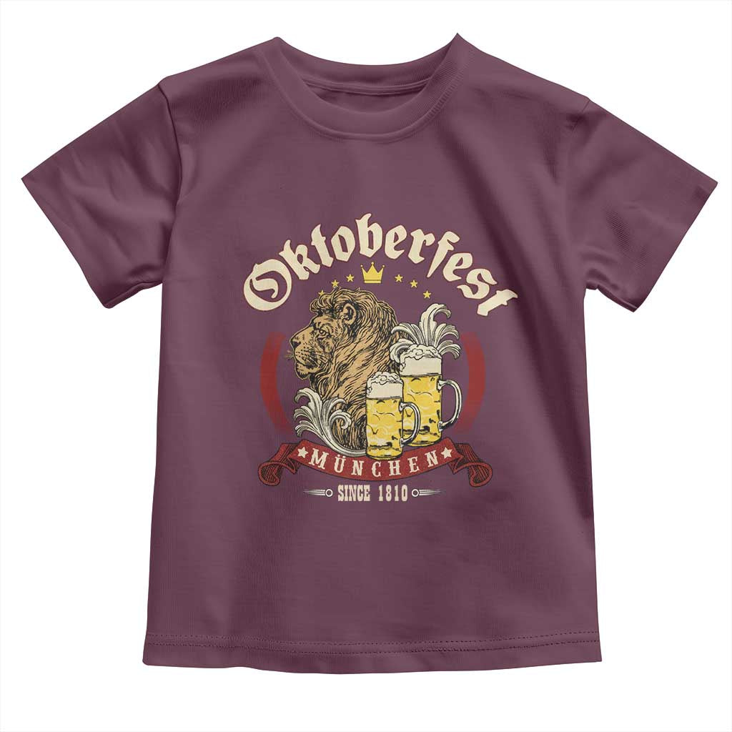 Oktoberfest Munchen Toddler T Shirt Munich Since 1810 Bavarian Lion and Beer - Wonder Print Shop