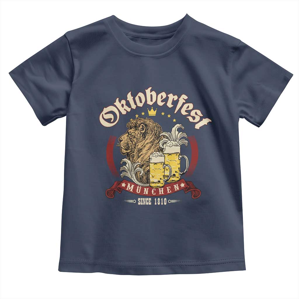 Oktoberfest Munchen Toddler T Shirt Munich Since 1810 Bavarian Lion and Beer - Wonder Print Shop