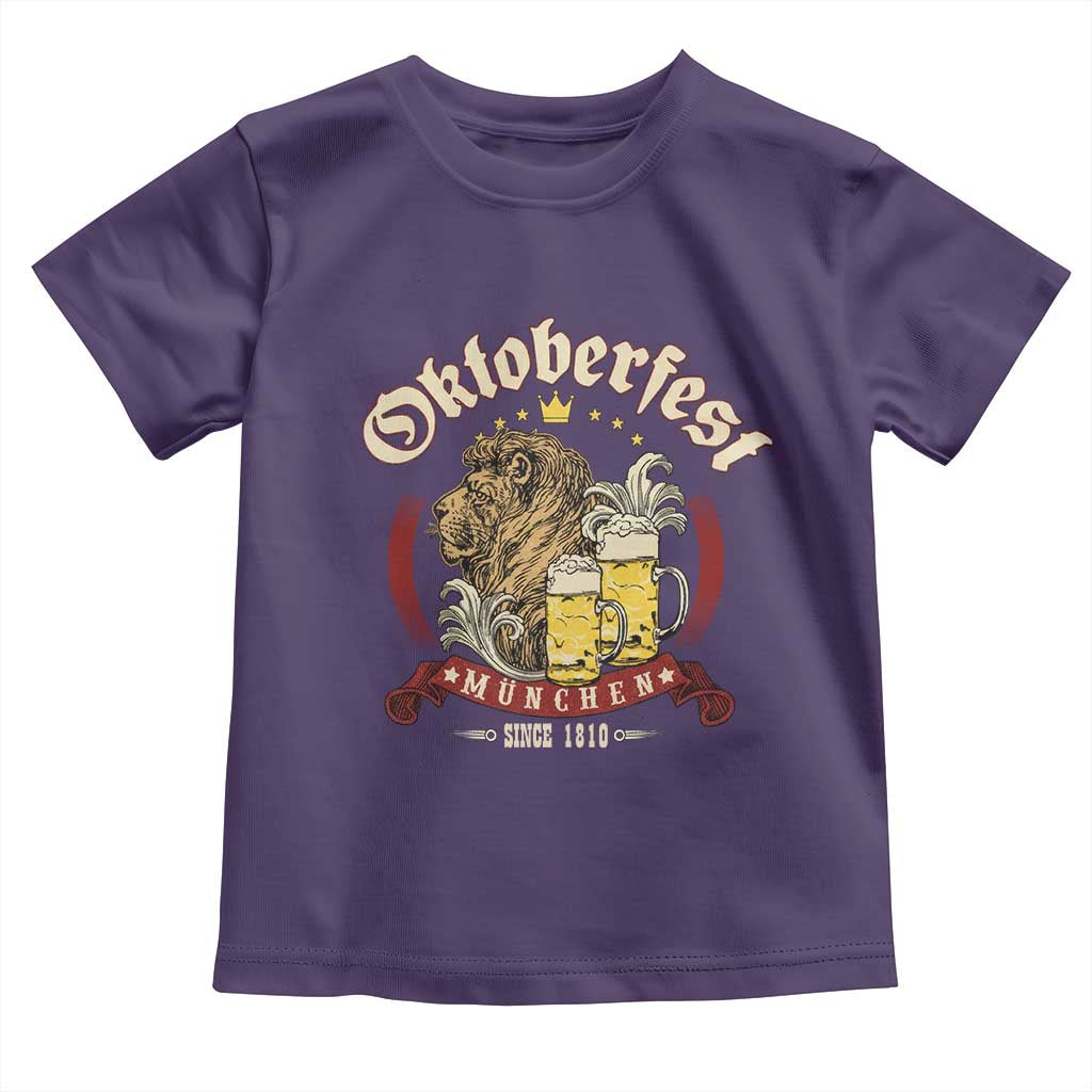 Oktoberfest Munchen Toddler T Shirt Munich Since 1810 Bavarian Lion and Beer - Wonder Print Shop