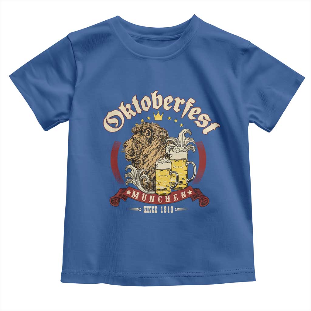 Oktoberfest Munchen Toddler T Shirt Munich Since 1810 Bavarian Lion and Beer - Wonder Print Shop