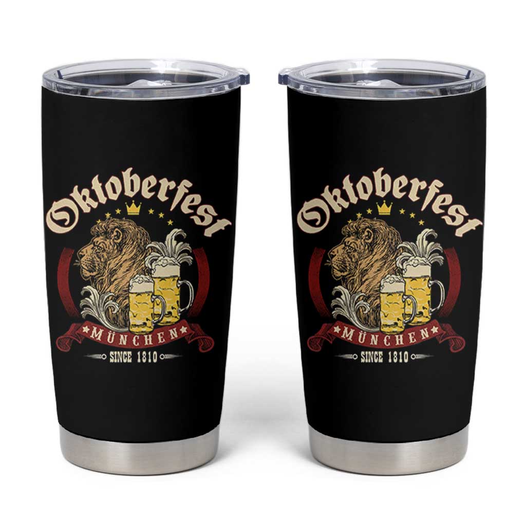 Oktoberfest Munchen Tumbler Cup Munich Since 1810 Bavarian Lion and Beer - Wonder Print Shop
