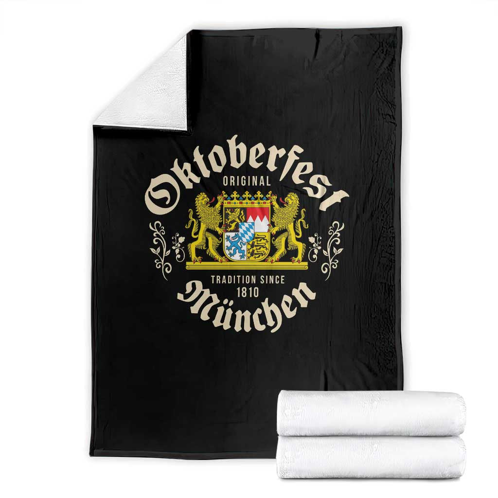 Oktoberfest Munchen Since 1810 Throw Blanket Original Tradition Bavarian Coat of Arms Heritage Festival - Wonder Print Shop