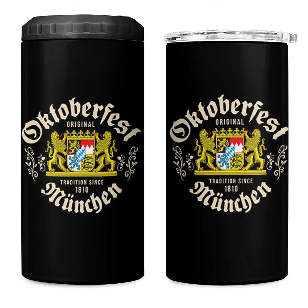 Oktoberfest Munchen Since 1810 4 in 1 Can Cooler Tumbler Original Tradition Bavarian Coat of Arms Heritage Festival - Wonder Print Shop