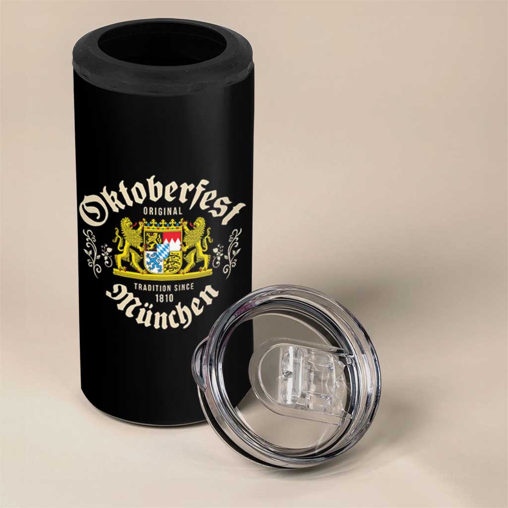 Oktoberfest Munchen Since 1810 4 in 1 Can Cooler Tumbler Original Tradition Bavarian Coat of Arms Heritage Festival - Wonder Print Shop