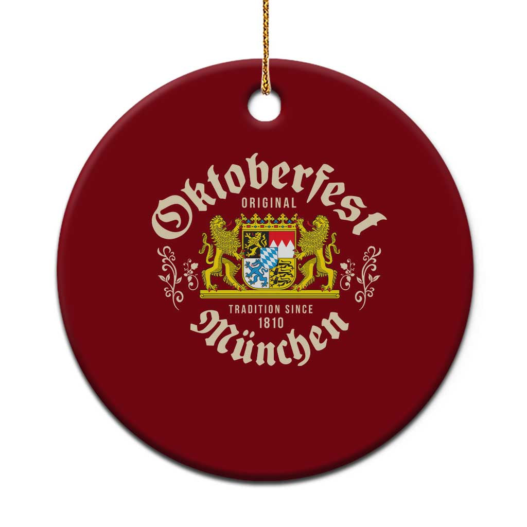 Oktoberfest Munchen Since 1810 Ceramic Ornament Original Tradition Bavarian Coat of Arms Heritage Festival - Wonder Print Shop