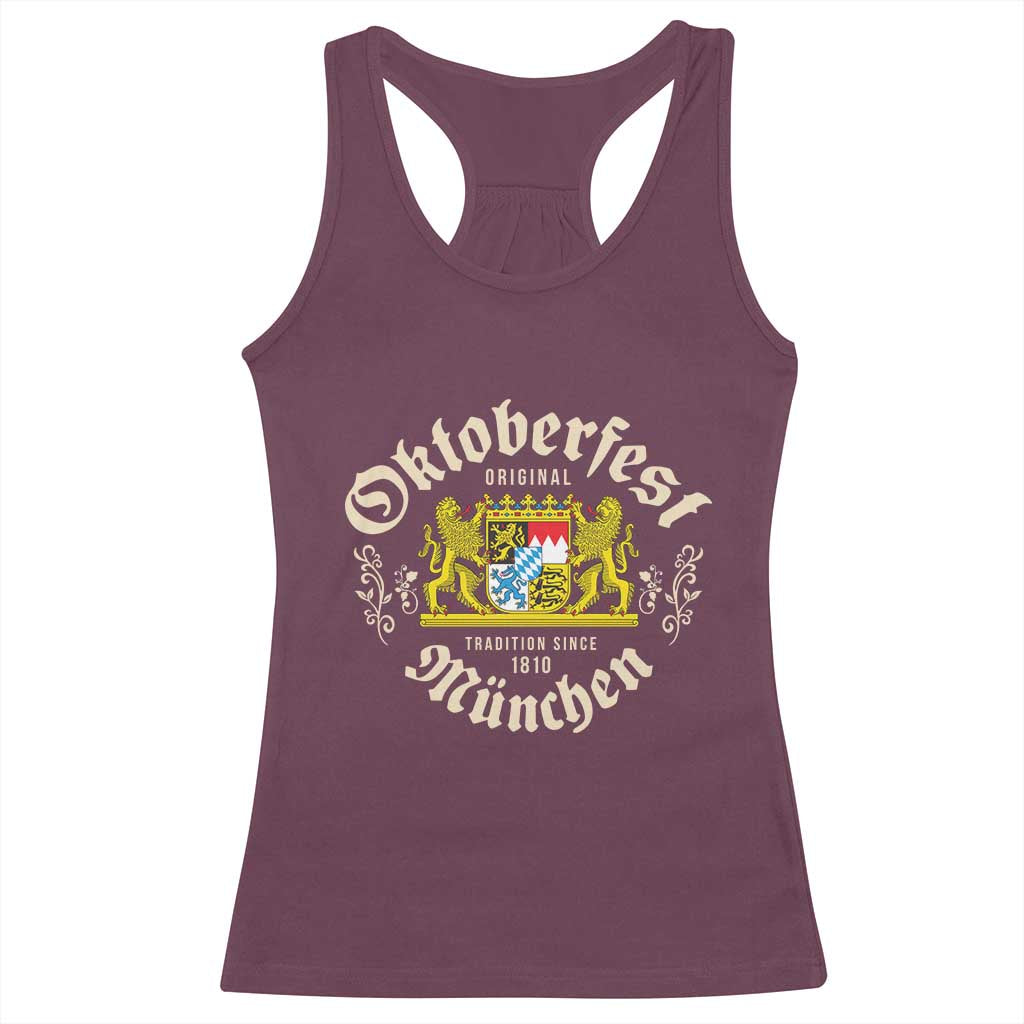 Oktoberfest Munchen Since 1810 Racerback Tank Top Original Tradition Bavarian Coat of Arms Heritage Festival - Wonder Print Shop