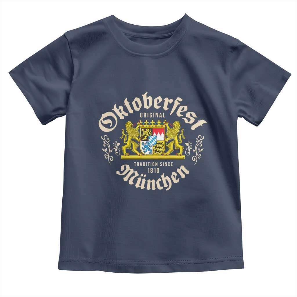 Oktoberfest Munchen Since 1810 Toddler T Shirt Original Tradition Bavarian Coat of Arms Heritage Festival - Wonder Print Shop