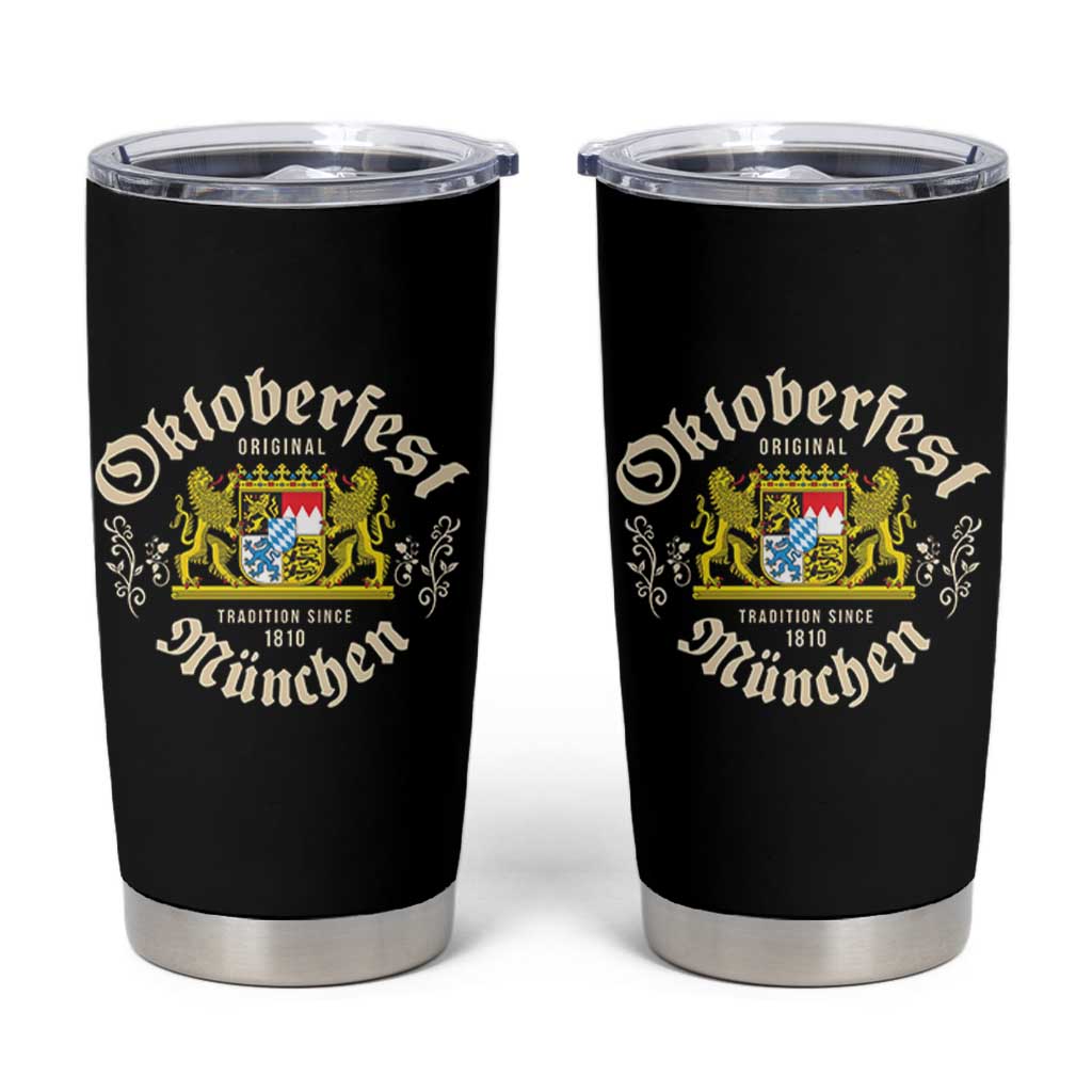 Oktoberfest Munchen Since 1810 Tumbler Cup Original Tradition Bavarian Coat of Arms Heritage Festival - Wonder Print Shop