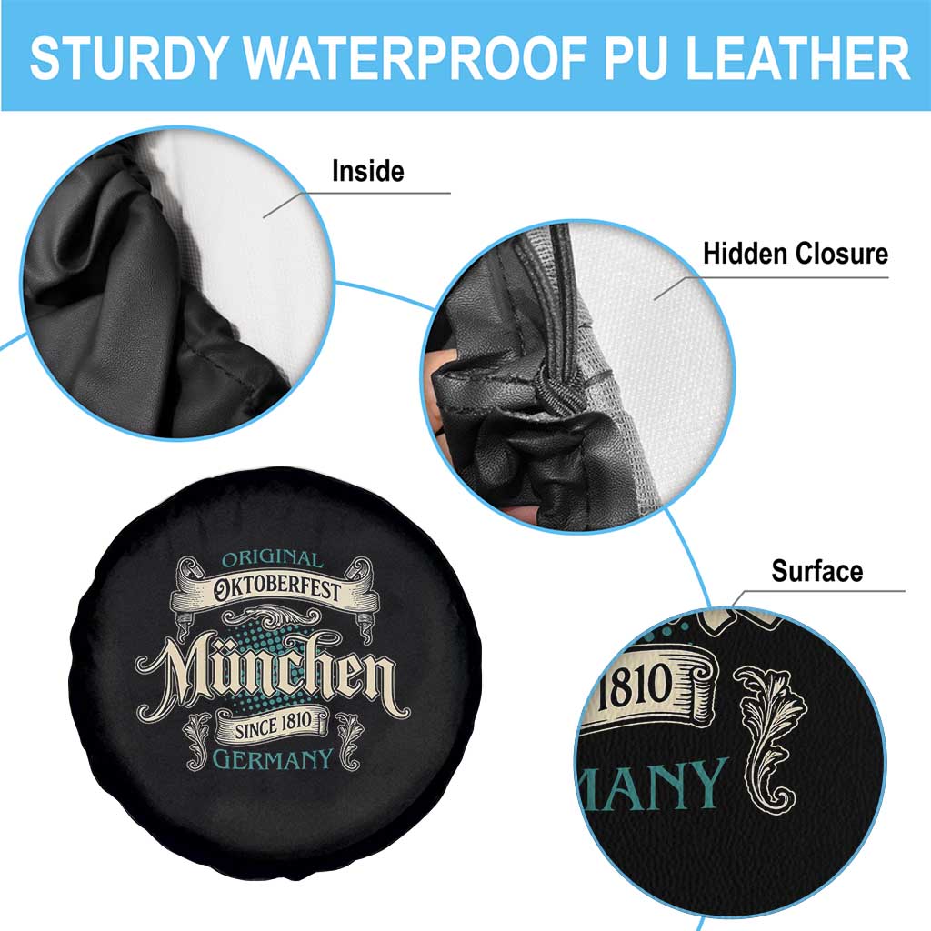 Original Oktoberfest Munchen Germany Spare Tire Cover Vintage Bavarian Festival Since 1810 - Wonder Print Shop