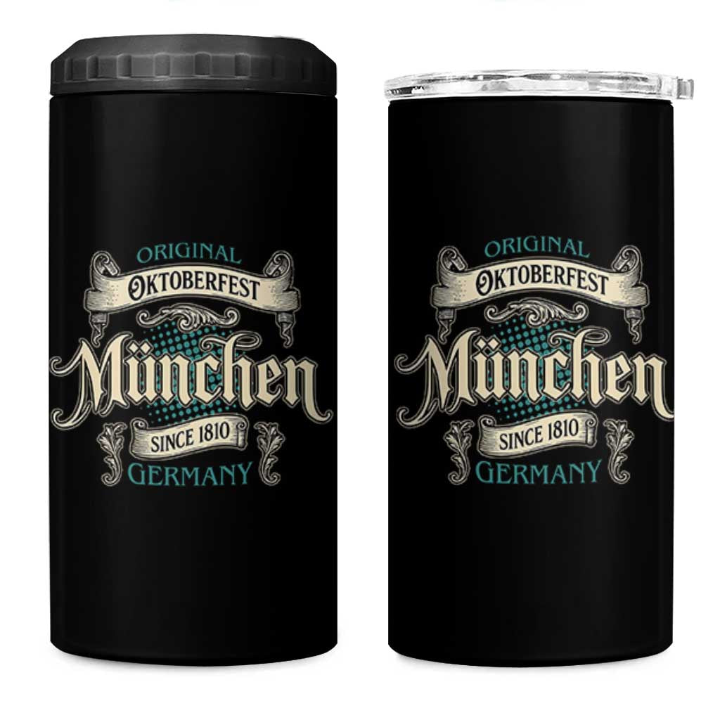 Original Oktoberfest Munchen Germany 4 in 1 Can Cooler Tumbler Vintage Bavarian Festival Since 1810 - Wonder Print Shop