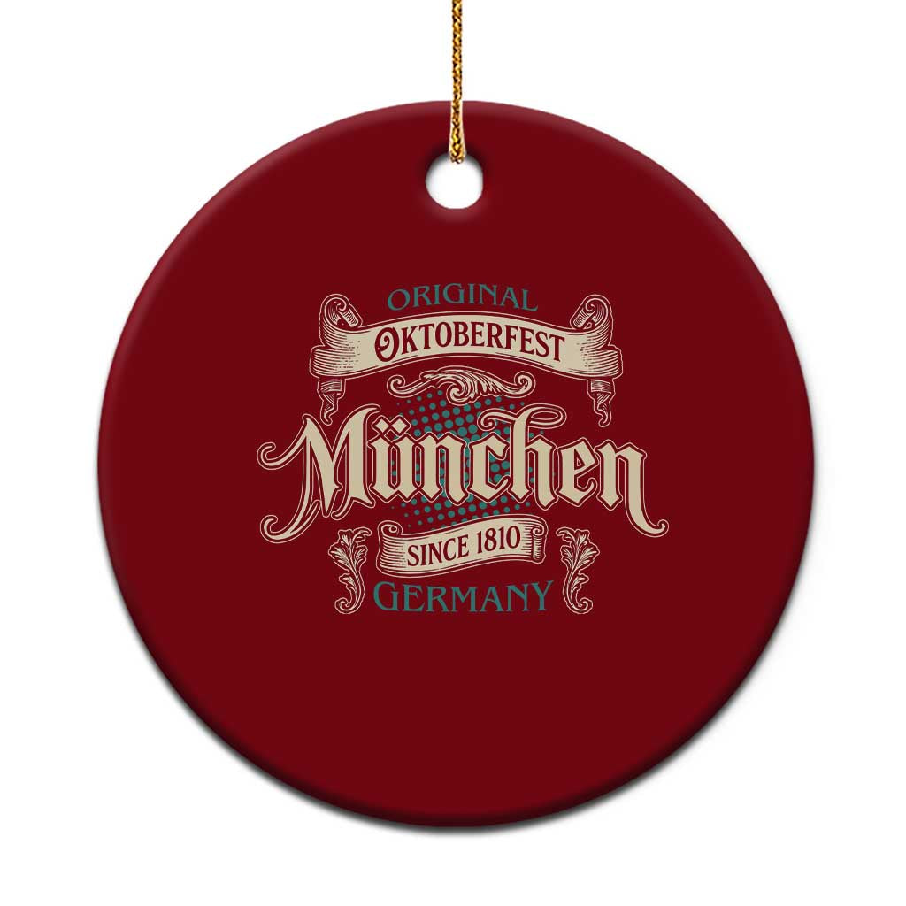 Original Oktoberfest Munchen Germany Ceramic Ornament Vintage Bavarian Festival Since 1810 - Wonder Print Shop