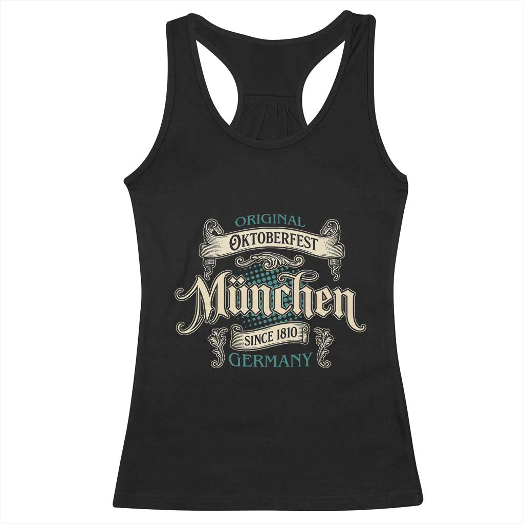 Original Oktoberfest Munchen Germany Racerback Tank Top Vintage Bavarian Festival Since 1810 - Wonder Print Shop