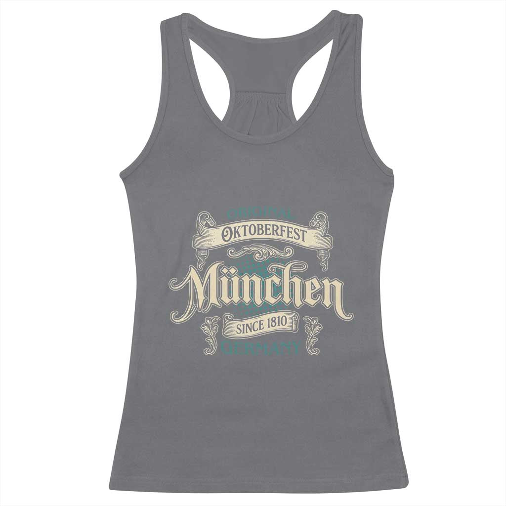 Original Oktoberfest Munchen Germany Racerback Tank Top Vintage Bavarian Festival Since 1810 - Wonder Print Shop