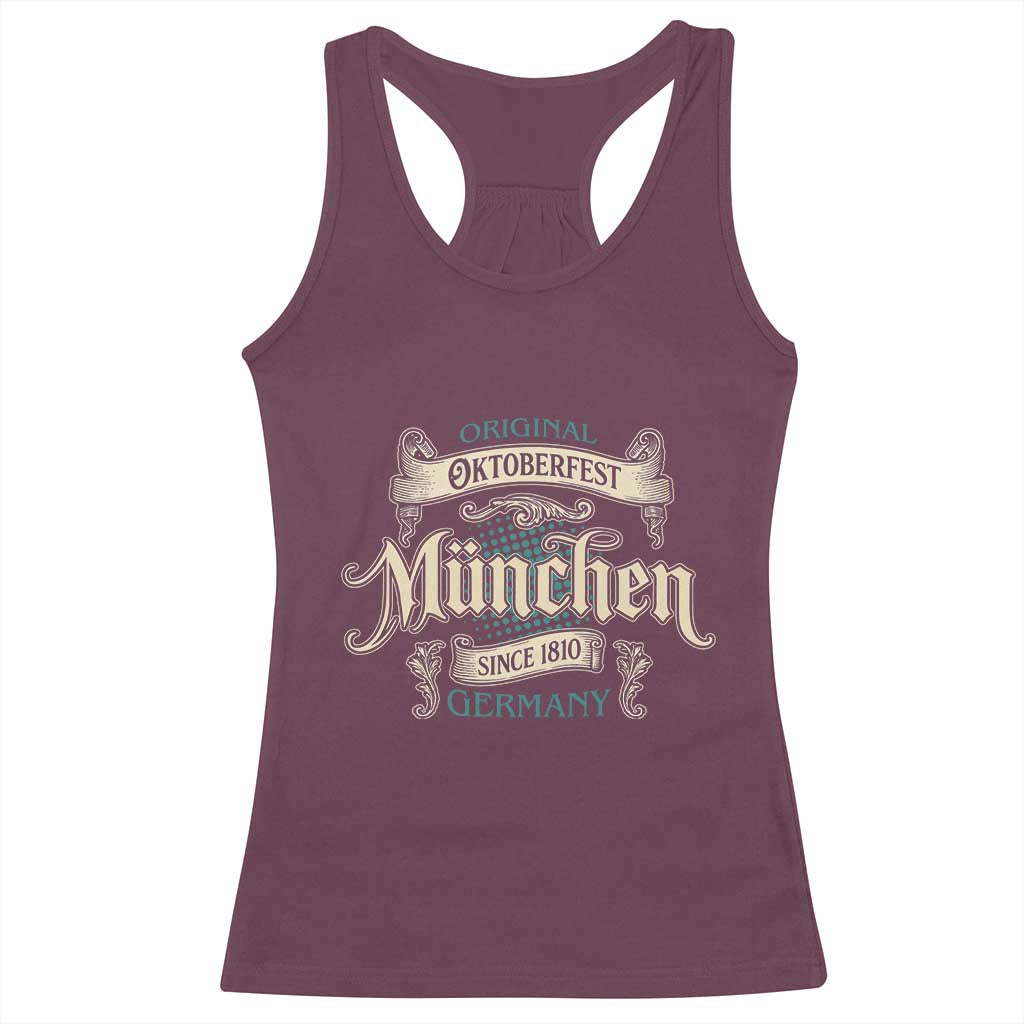 Original Oktoberfest Munchen Germany Racerback Tank Top Vintage Bavarian Festival Since 1810 - Wonder Print Shop