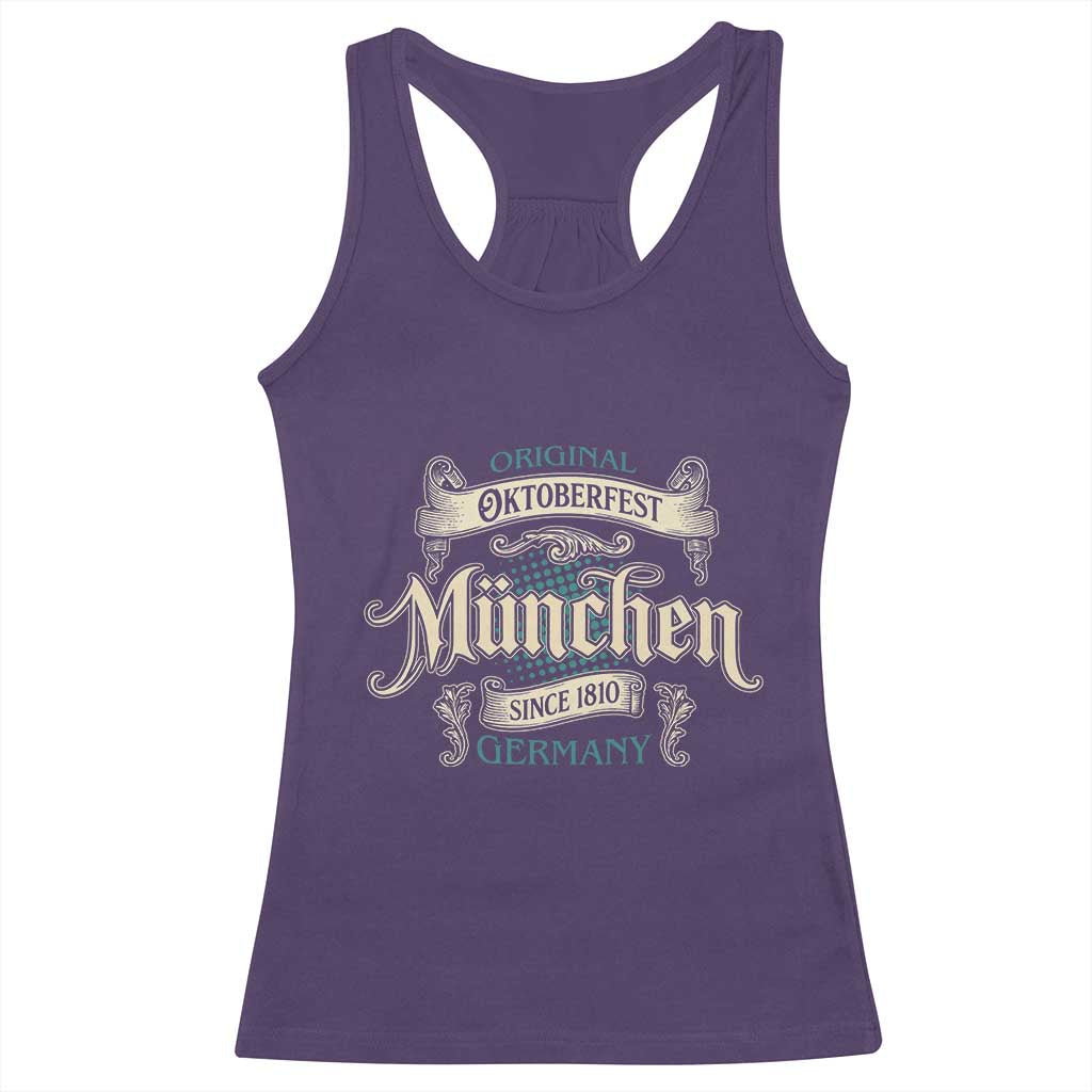 Original Oktoberfest Munchen Germany Racerback Tank Top Vintage Bavarian Festival Since 1810 - Wonder Print Shop