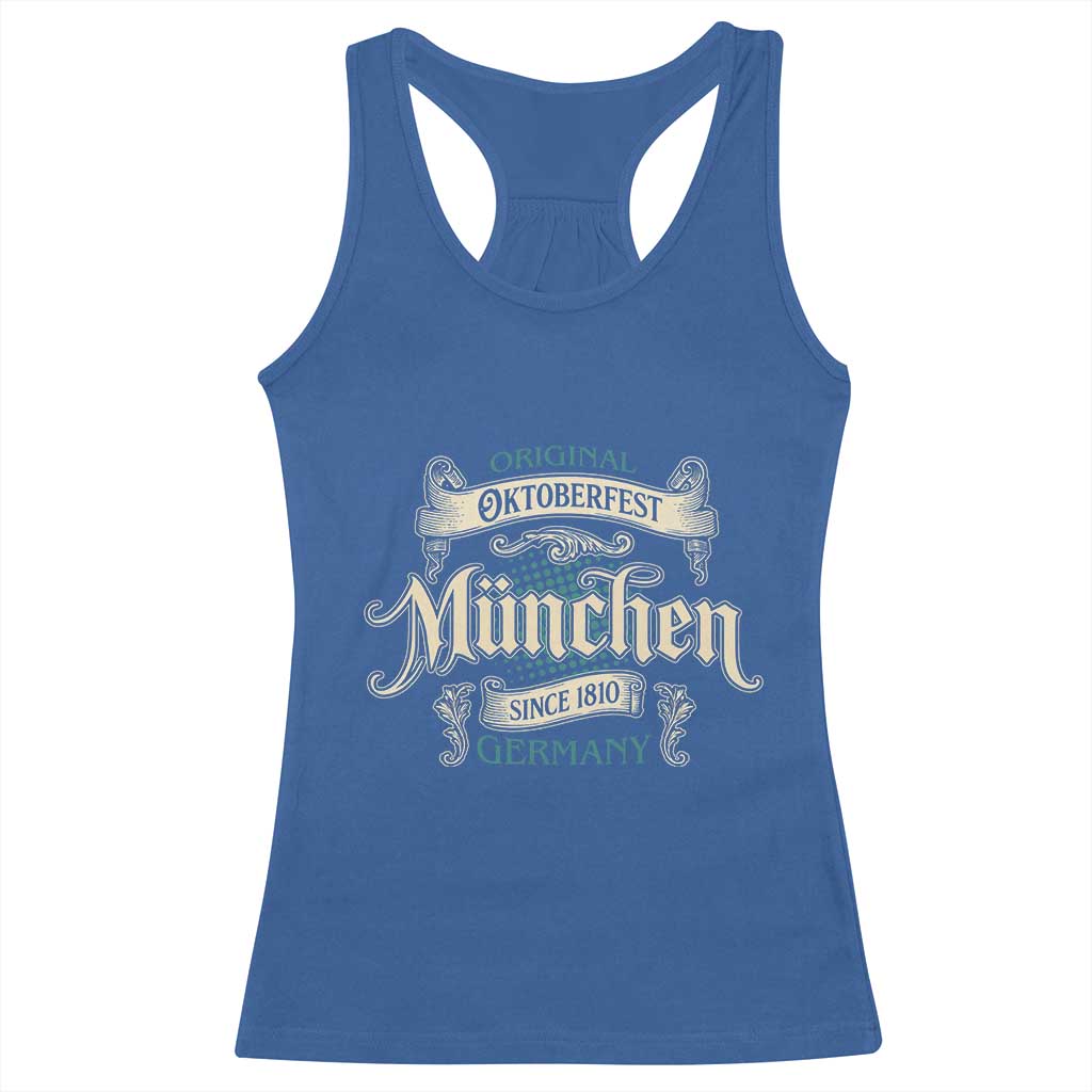 Original Oktoberfest Munchen Germany Racerback Tank Top Vintage Bavarian Festival Since 1810 - Wonder Print Shop