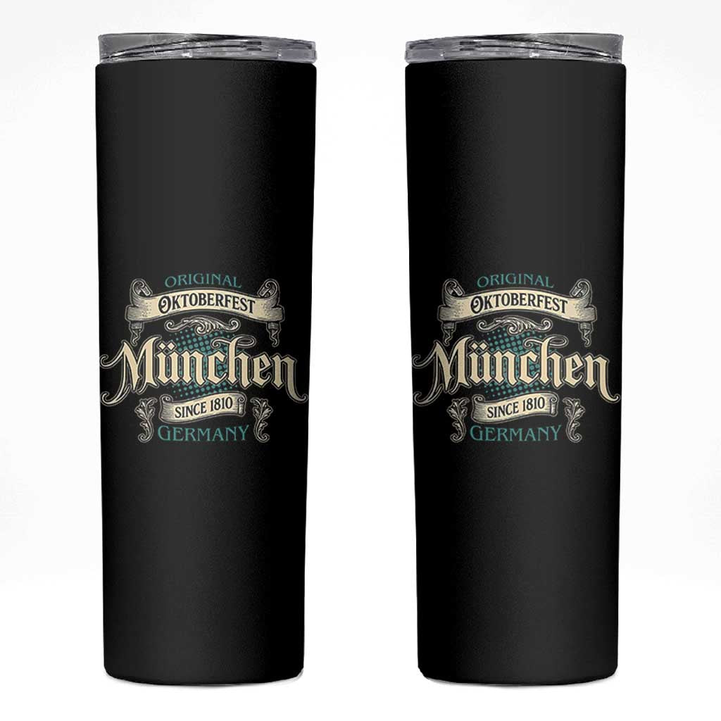 Original Oktoberfest Munchen Germany Skinny Tumbler Vintage Bavarian Festival Since 1810 - Wonder Print Shop