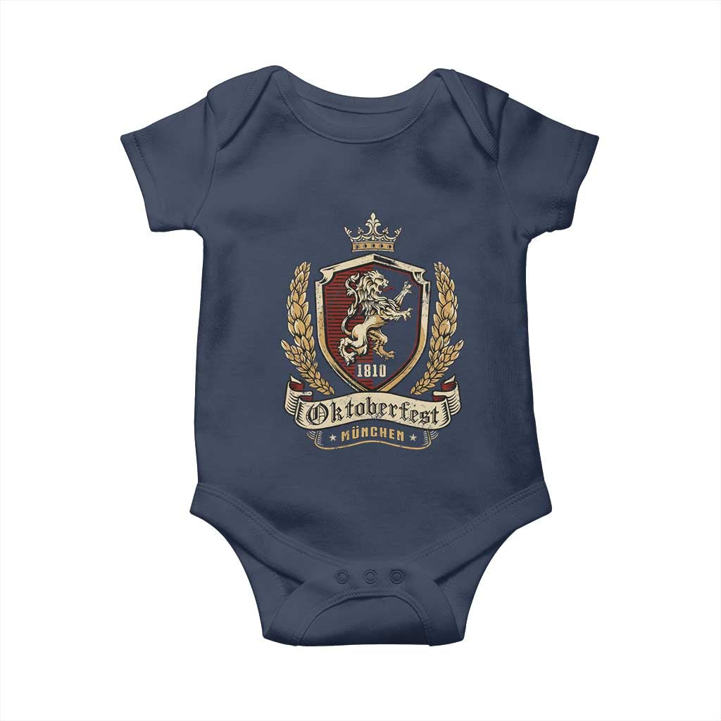 Oktoberfest Munchen Lion Crest Baby Onesie Classic Bavarian Festival - Wonder Print Shop