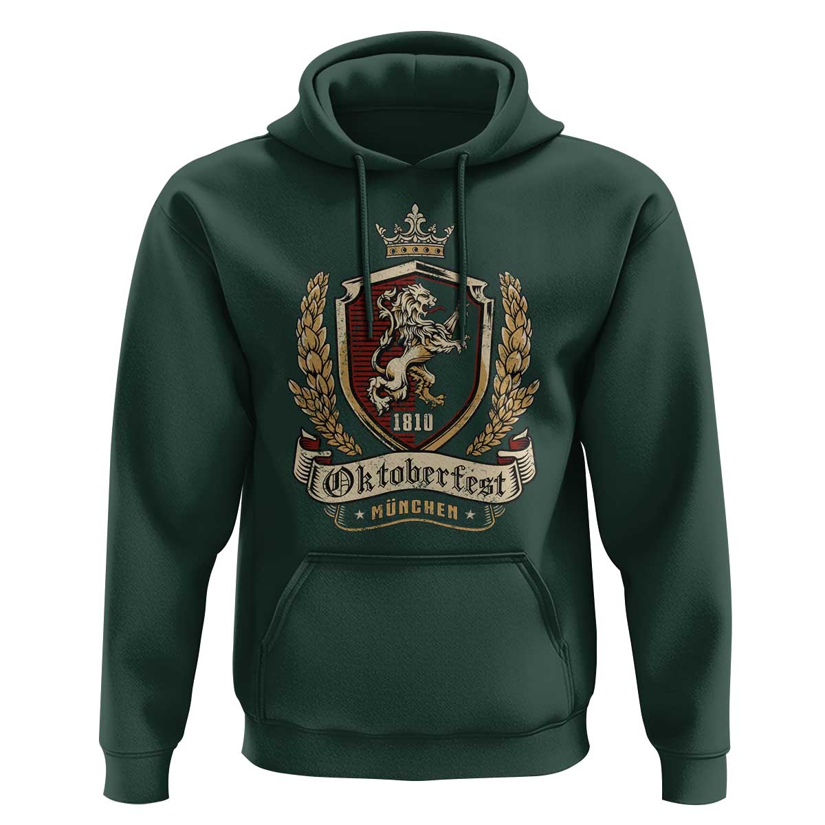 Oktoberfest Munchen Lion Crest Hoodie Classic Bavarian Festival - Wonder Print Shop