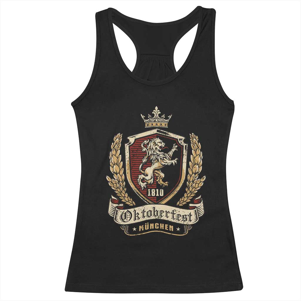 Oktoberfest Munchen Lion Crest Racerback Tank Top Classic Bavarian Festival - Wonder Print Shop