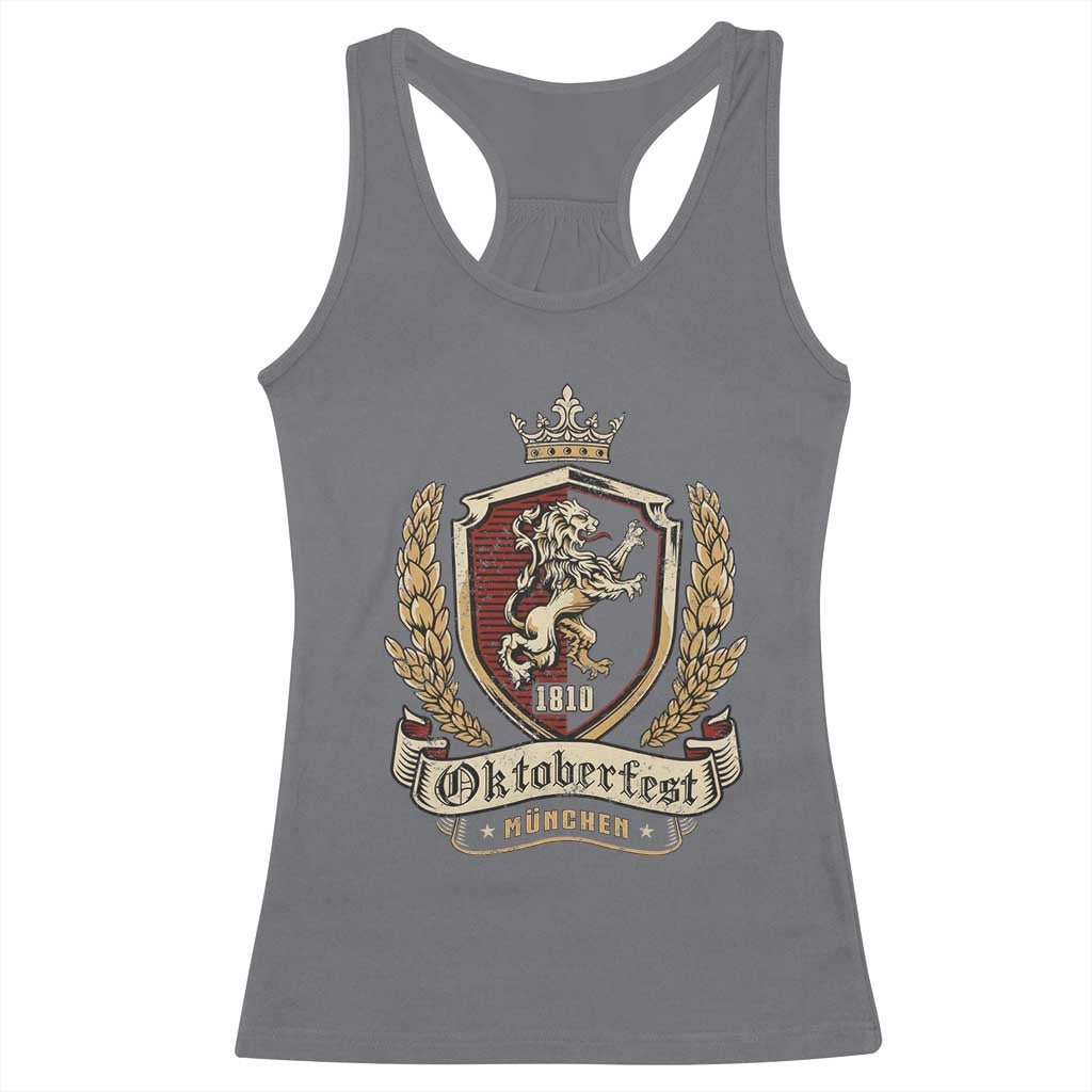 Oktoberfest Munchen Lion Crest Racerback Tank Top Classic Bavarian Festival - Wonder Print Shop