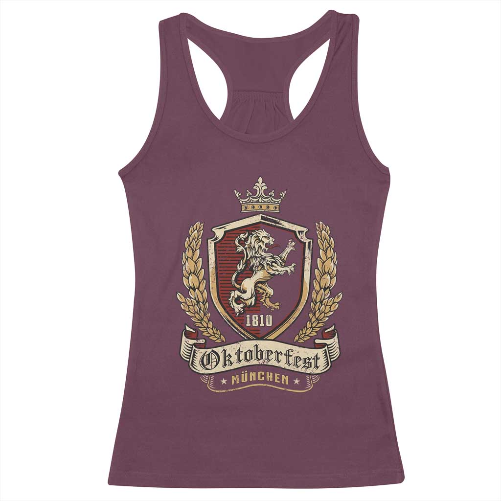 Oktoberfest Munchen Lion Crest Racerback Tank Top Classic Bavarian Festival - Wonder Print Shop