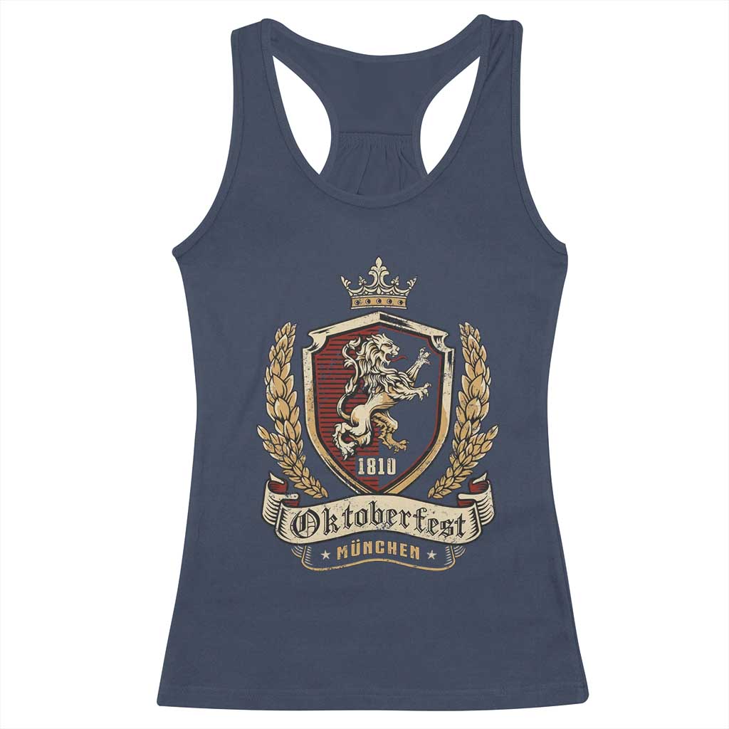 Oktoberfest Munchen Lion Crest Racerback Tank Top Classic Bavarian Festival - Wonder Print Shop
