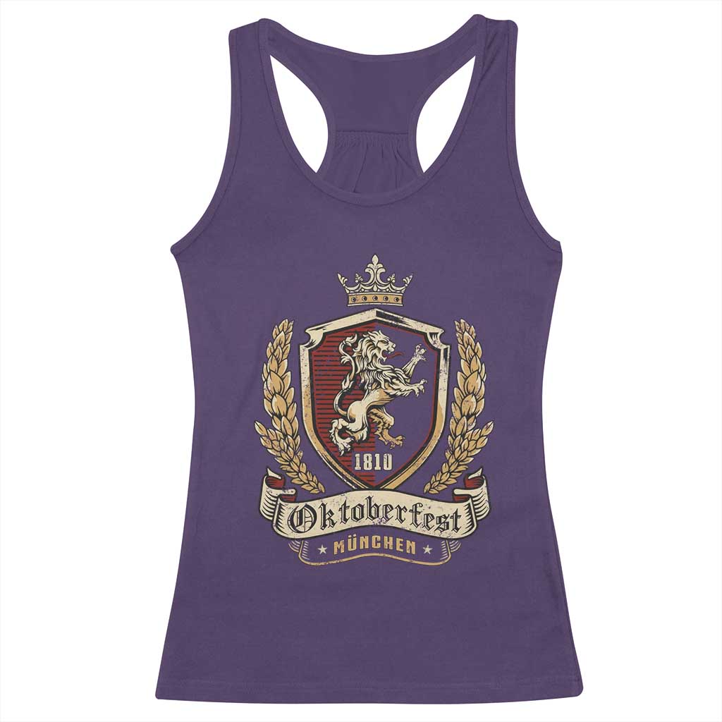 Oktoberfest Munchen Lion Crest Racerback Tank Top Classic Bavarian Festival - Wonder Print Shop