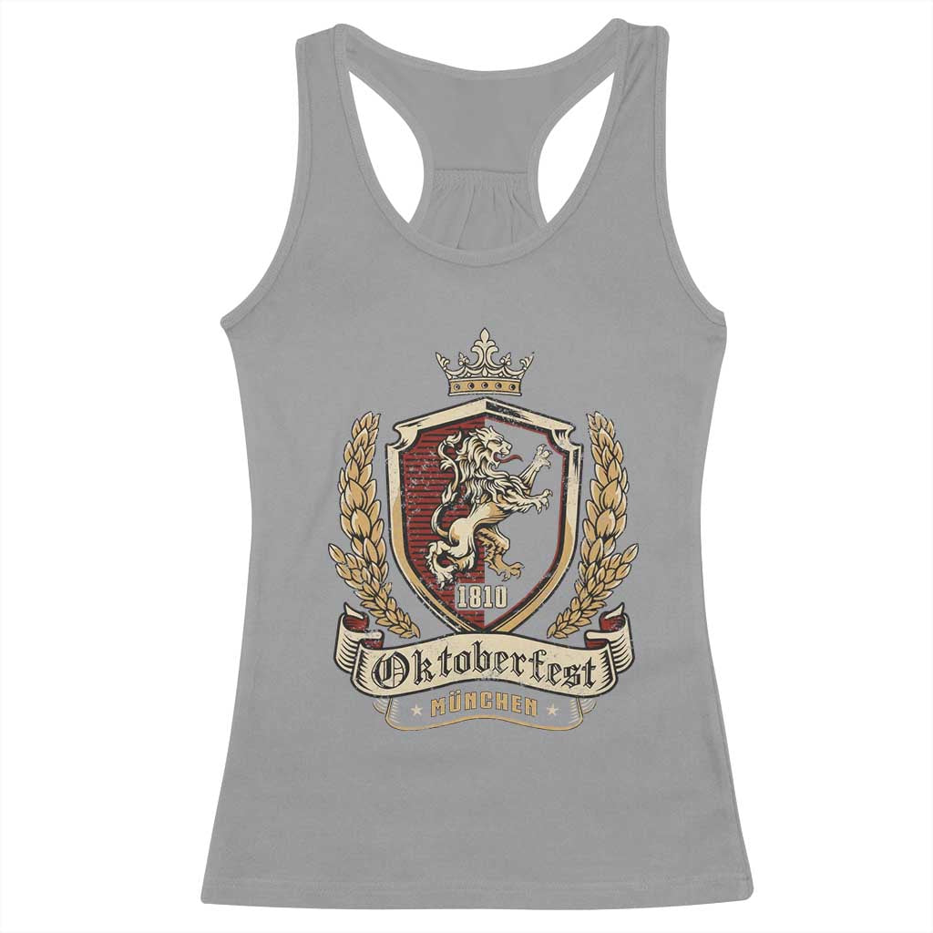 Oktoberfest Munchen Lion Crest Racerback Tank Top Classic Bavarian Festival - Wonder Print Shop