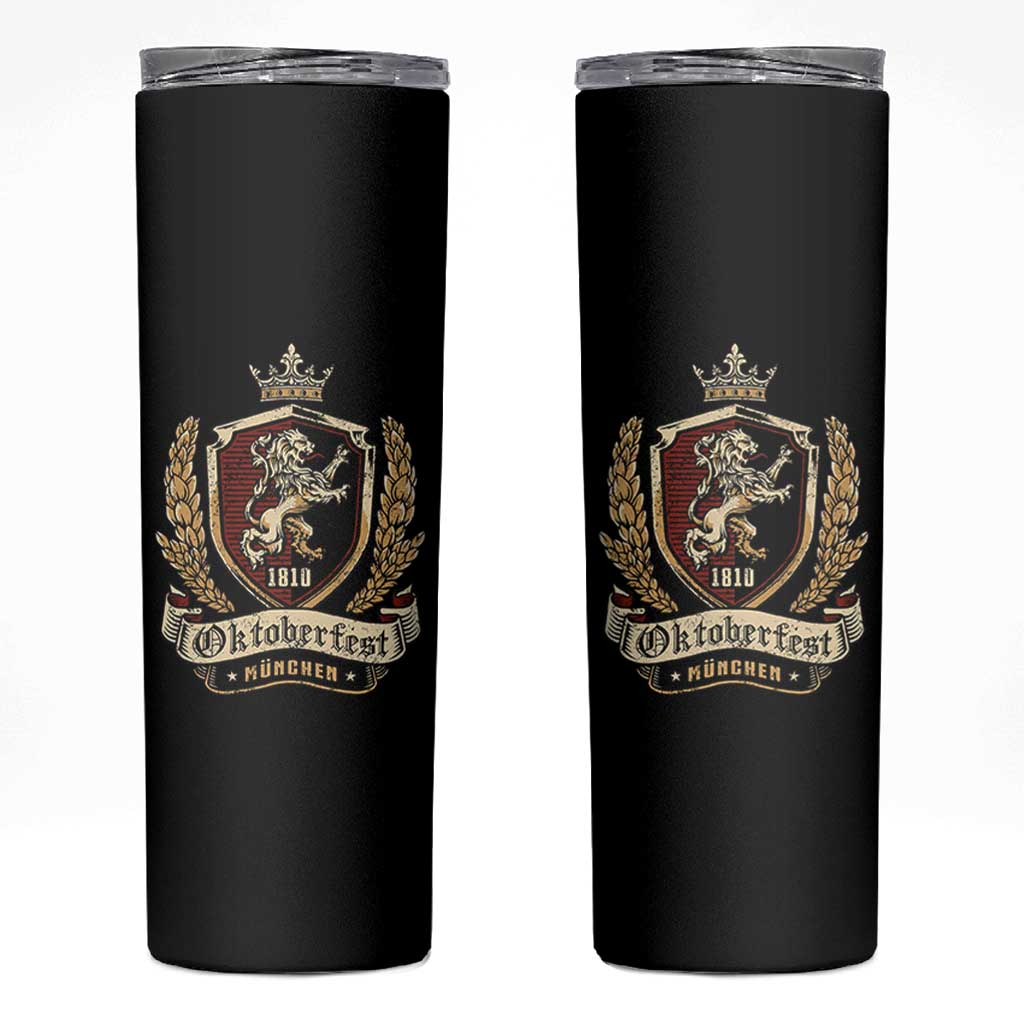 Oktoberfest Munchen Lion Crest Skinny Tumbler Classic Bavarian Festival - Wonder Print Shop