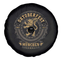 Oktoberfest Munchen Spare Tire Cover Munich Vintage Round Emblem with Bavarian Lion - Wonder Print Shop