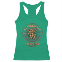 Oktoberfest Munchen Racerback Tank Top Munich Vintage Round Emblem with Bavarian Lion - Wonder Print Shop