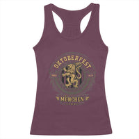 Oktoberfest Munchen Racerback Tank Top Munich Vintage Round Emblem with Bavarian Lion - Wonder Print Shop