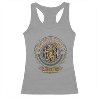 Oktoberfest Munchen Racerback Tank Top Munich Vintage Round Emblem with Bavarian Lion - Wonder Print Shop