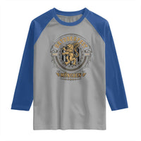 Oktoberfest Munchen Raglan Shirt Munich Vintage Round Emblem with Bavarian Lion - Wonder Print Shop