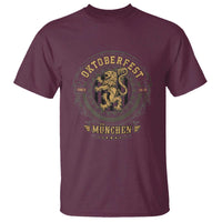 Oktoberfest Munchen T Shirt Munich Vintage Round Emblem with Bavarian Lion - Wonder Print Shop