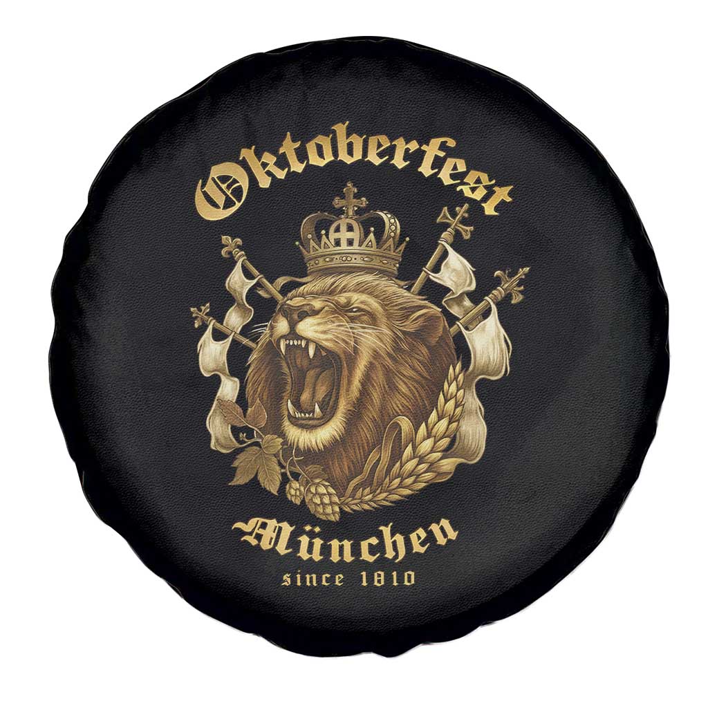 Oktoberfest Munchen Roaring Lion Spare Tire Cover Since 1810 Crown and Beer Weapon - Wonder Print Shop