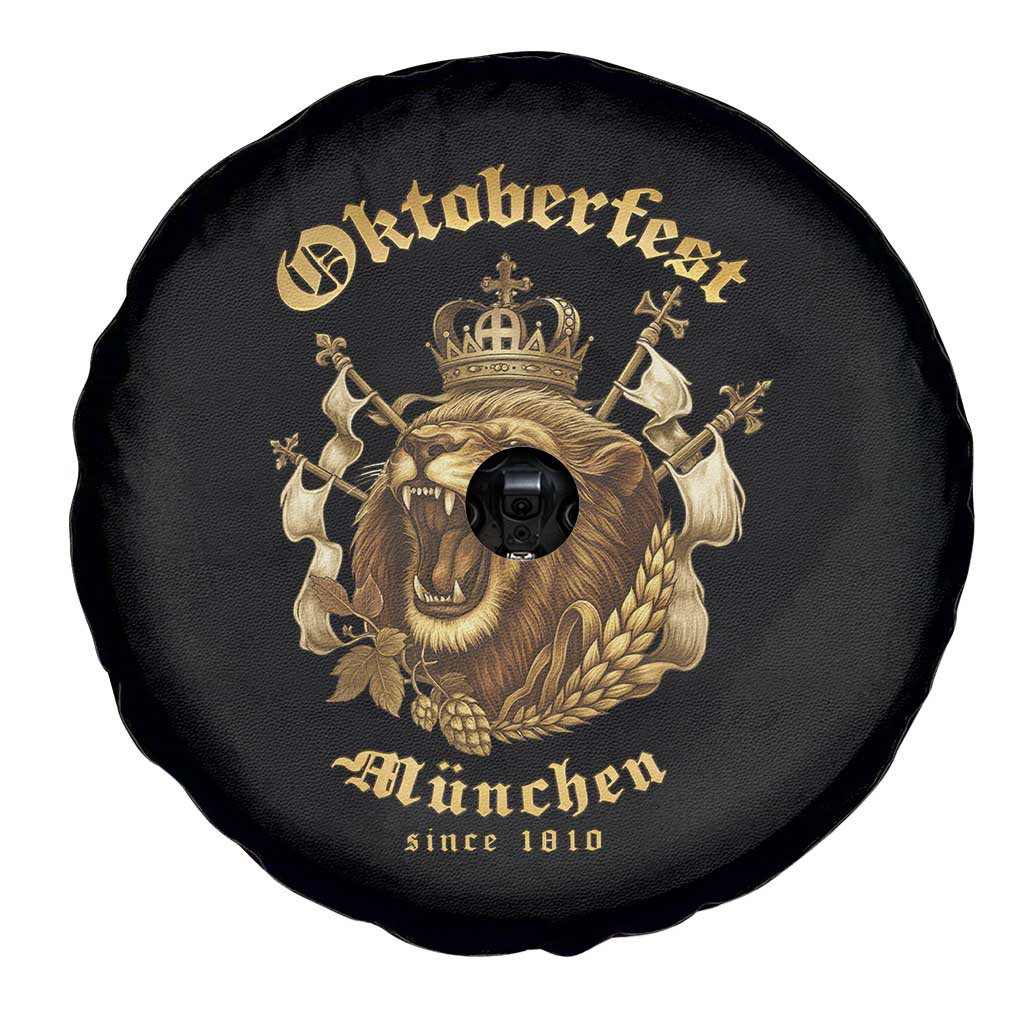 Oktoberfest Munchen Roaring Lion Spare Tire Cover Since 1810 Crown and Beer Weapon - Wonder Print Shop