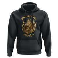 Oktoberfest Munchen Roaring Lion Hoodie Since 1810 Crown and Beer Weapon - Wonder Print Shop