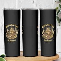 Oktoberfest Munchen Roaring Lion Skinny Tumbler Since 1810 Crown and Beer Weapon - Wonder Print Shop